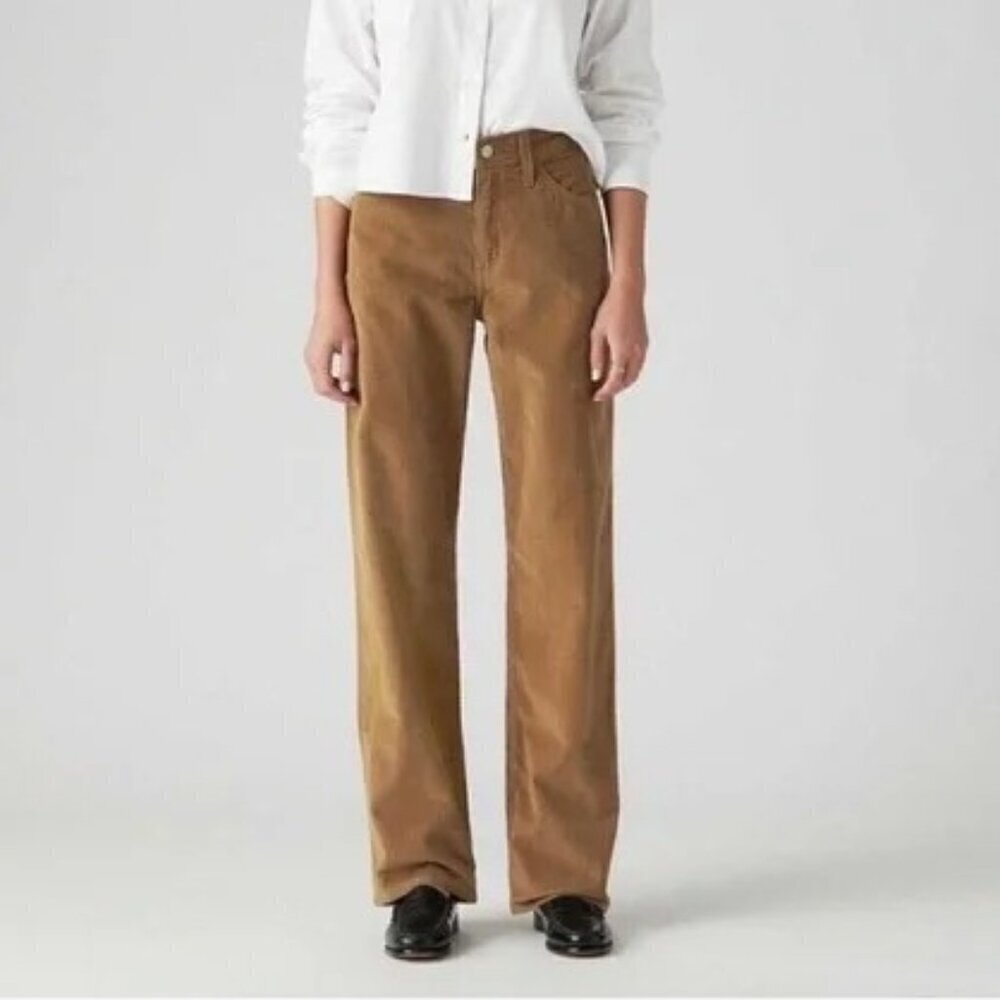 Levi’s Low Pro Mid Rise Straight Leg Corduroy Pants Tan Womens 31x30